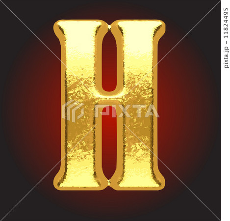 Vector golden letter on red 11824495