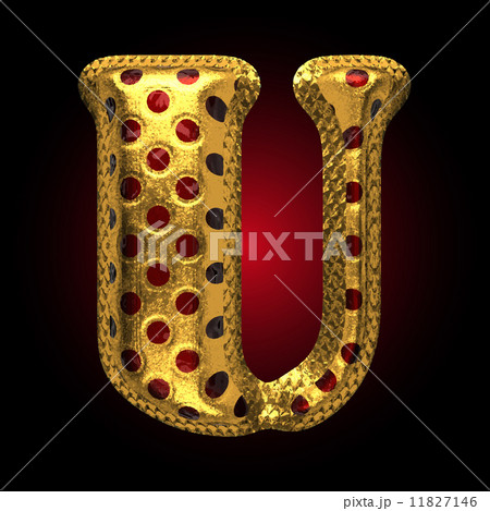 vector golden and red letter u 11827146
