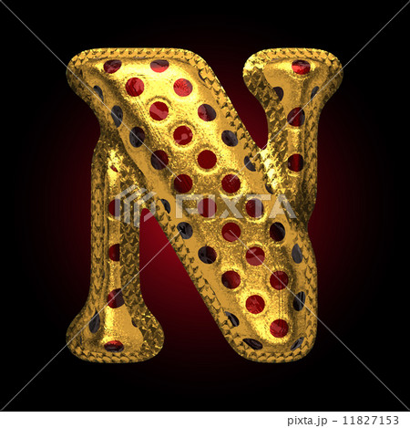 vector golden and red letter n 11827153
