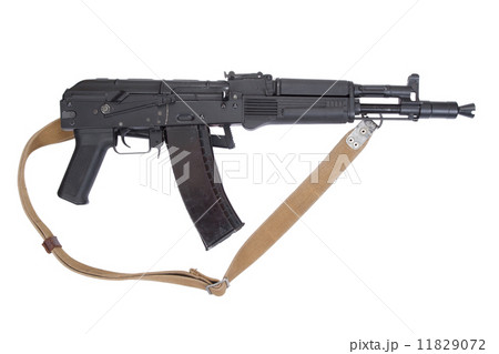 modern assault rifle on white 11829072