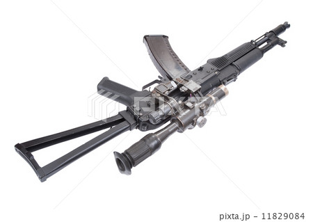Kalashnikov AK with optical sight on white Kalashnikov AK with optical sight on white 11829084