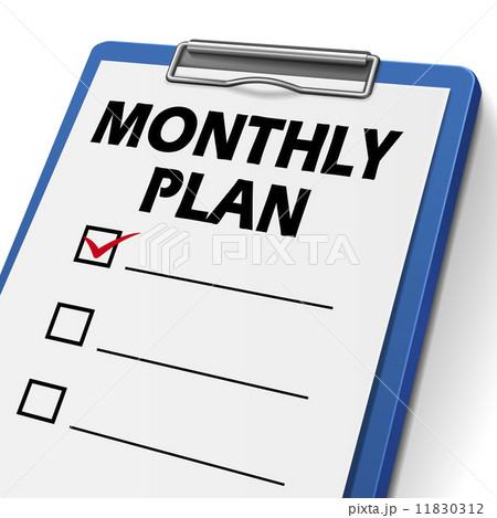 monthly plan clipboard with check boxes 11830312
