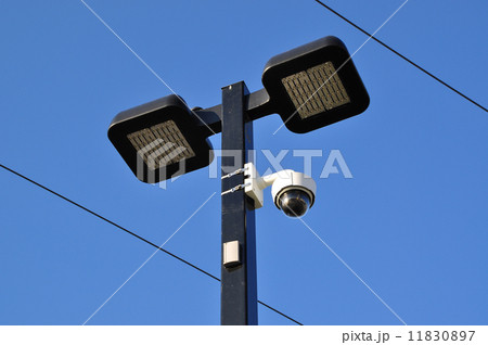 Close-up road lamp and video camera 11830897