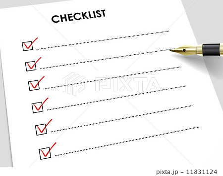 tick placed in check box with fountain pen 11831124