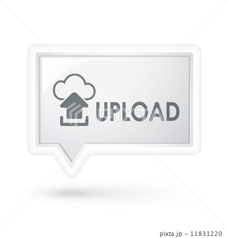 upload with cloud computing icon on a speech bubble 11831220