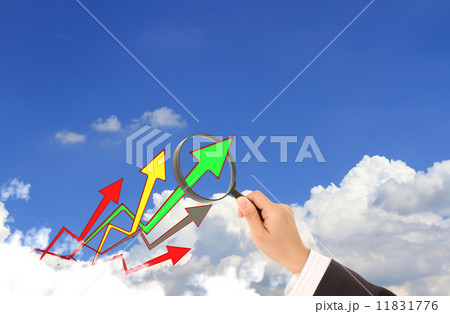 graph show different direction by high move to the sky 11831776