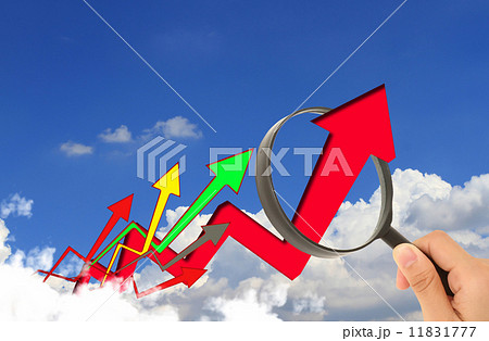 graph show different direction by high move to the sky 11831777