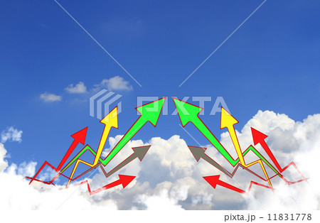 graph show different direction by high move to the sky 11831778