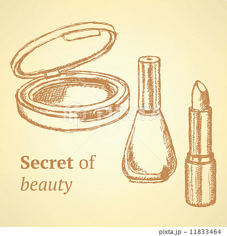 Sketch beauty equipment in vintage style 11833464