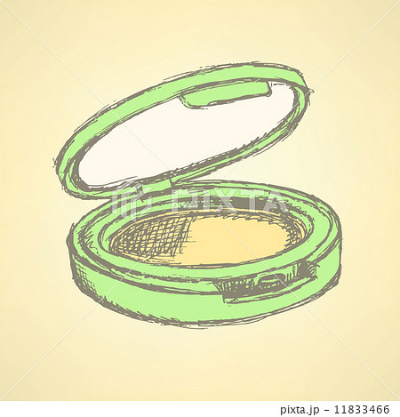 Sketch powder compact in vintage style 11833466