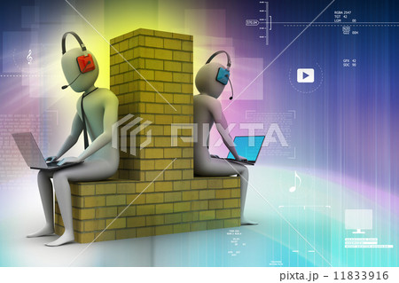 3d people working in laptop 3d people working in laptop 11833916