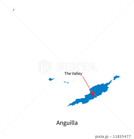 Detailed vector map of Anguilla and capital city The Valley Detailed vector map of Anguilla and capital city The Valley 11835477