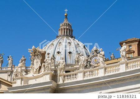 Statues on the roof of St. Peter Cathedral in Vatican 11836321