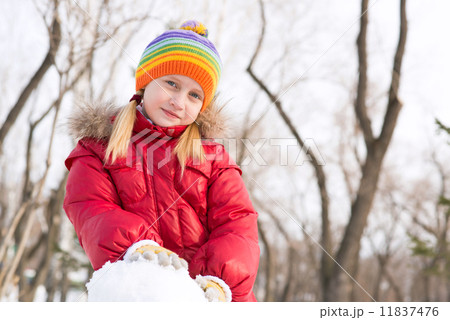 girl in a winter park girl in a winter park 11837476