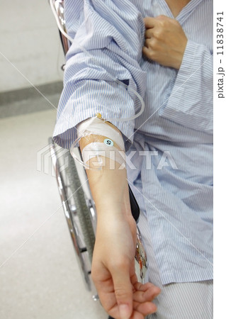 Patient hand with an intravenous drip 11838741