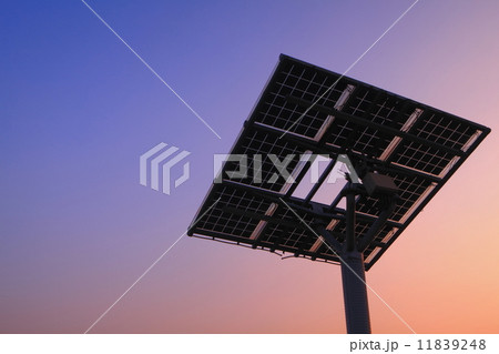 solar panel silhouette with very beautiful sunset 11839248