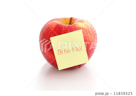 Red apple with "Bite me !" characters Red apple with "Bite me !" characters 11839325