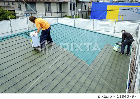 屋根塗り替え　リフォーム　一戸建て住宅の屋根の塗り替え 11840797