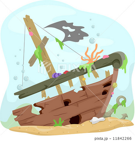 Underwater Shipwreck Stock Illustration