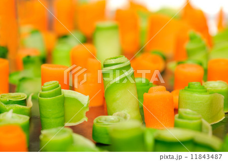twisted slices of carrot and zucchini twisted slices of carrot and zucchini 11843487