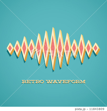 Retro card with sound waveform Retro card with sound waveform 11843809