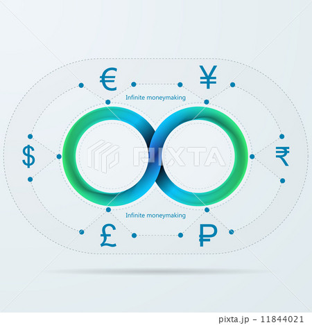 Vector infographic for infinite moneymaking with Mobius stripe 11844021