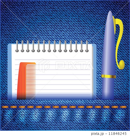 pen and notepad on a jeans background pen and notepad on a jeans background 11846245