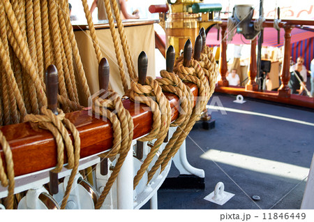 Sailboat with lowered the sail 11846449