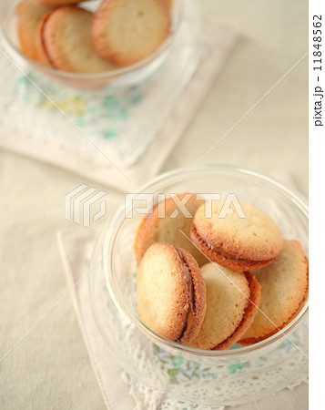 ラング・ド・シャのプラリネクリームサンド（ハイアングル） 11848562