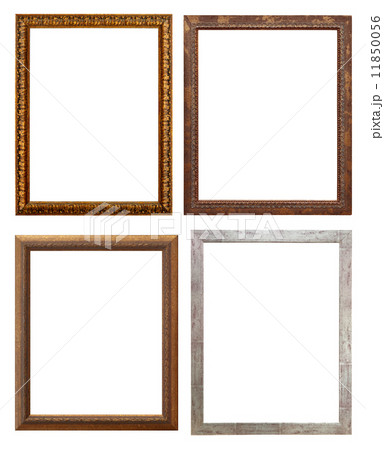 set of wooden picture frame, isolated with clipping path 11850056