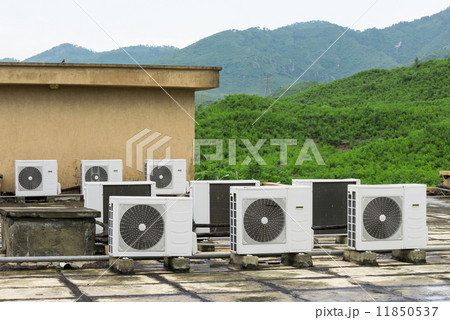 Air conditioning assembled on a building. Air conditioning assembled on a building. 11850537