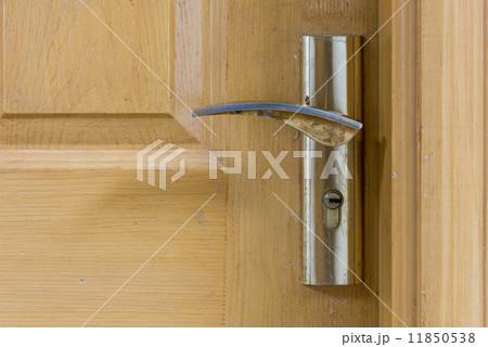 Hotel door with modern knob for background 11850538