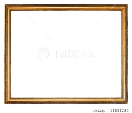 narrow carved golden wooden picture frame 11851286