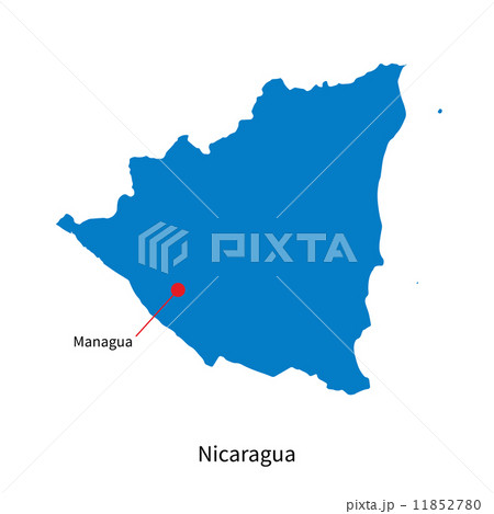 Detailed vector map of Nicaragua and capital city Managua 11852780