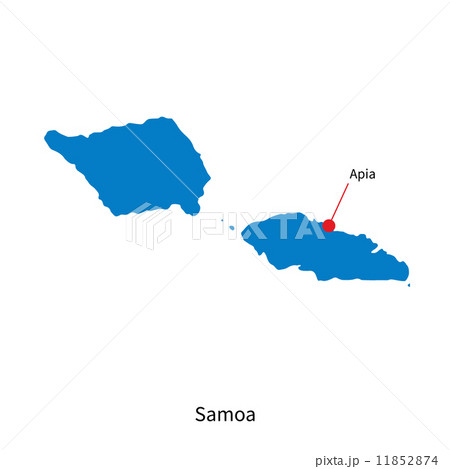Detailed vector map of Samoa and capital city Apia Detailed vector map of Samoa and capital city Apia 11852874