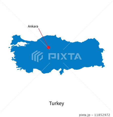 Detailed vector map of Turkey and capital city Ankara 11852972