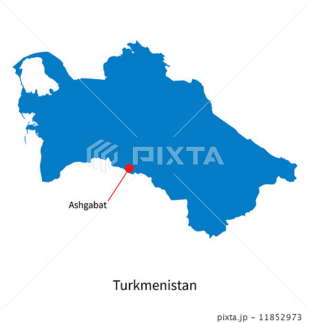 Detailed vector map of Turkmenistan and capital city Ashgabat Detailed vector map of Turkmenistan and capital city Ashgabat 11852973