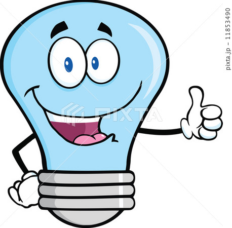 Blue Light Bulb Cartoon Character Giving A Thumb Up Blue Light Bulb Cartoon Character Giving A Thumb Up 11853490