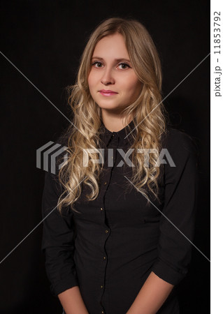 blond girl in black blond girl in black 11853792
