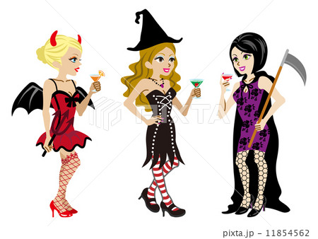 ハロウィン コスチューム 女性のイラスト素材 11854562 Pixta