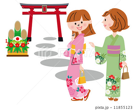 初詣のイラスト素材
