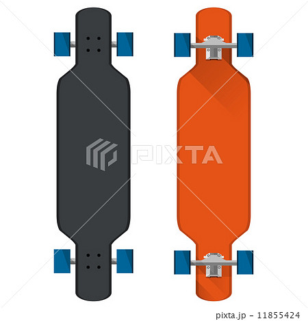 Flat vector illustration of colored longboards 11855424