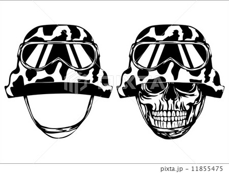 Skull in helmet and helmet 11855475