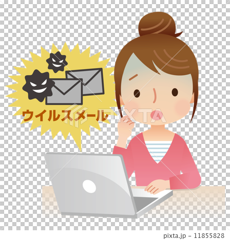 ウイルスメール パソコン 女性 ウイルスメール パソコン 女性 11855828