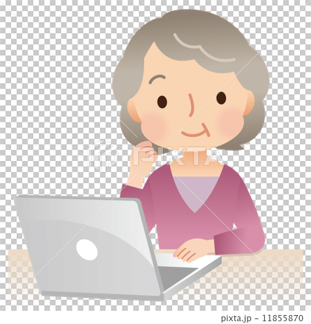 使用個人電腦的老年婦女 11855870