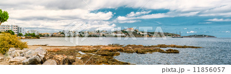 Panoramic view of Ibiza city and Mediterranean Sea. Spain 11856057