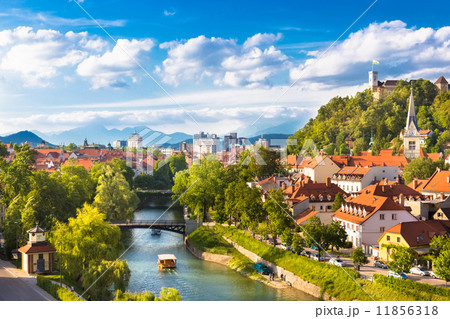 Panorama of Ljubljana, Slovenia, Europe. 11856318
