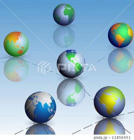 Set of globe world map with shadow vector Set of globe world map with shadow vector 11856451