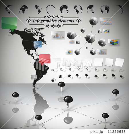Map of South and North America, infographic vector illustration 11856653