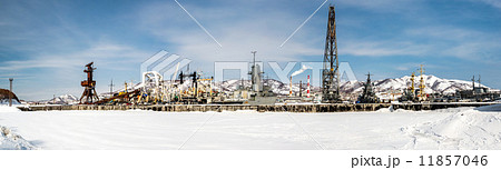 Panoramic view of Naval vessels on the Petropavlovsk-Kamchatsky 11857046